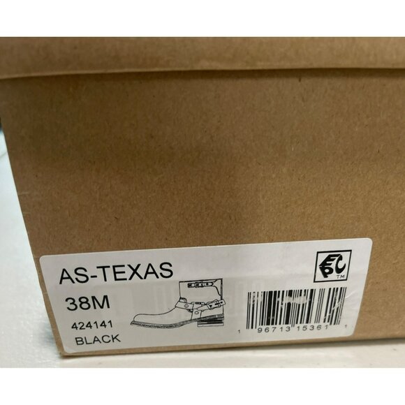 Ash Black Leather Texas Square Biker Boots Size 38 US 8 NEW - Picture 7 of 9